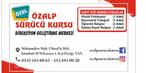 Özalp sürücü kursu