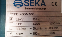 3 HP 30 kedeme SEKA dalgıç pompa 